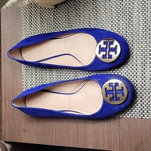 Tory Burch Suede Leather Reva Flats Size 10.5